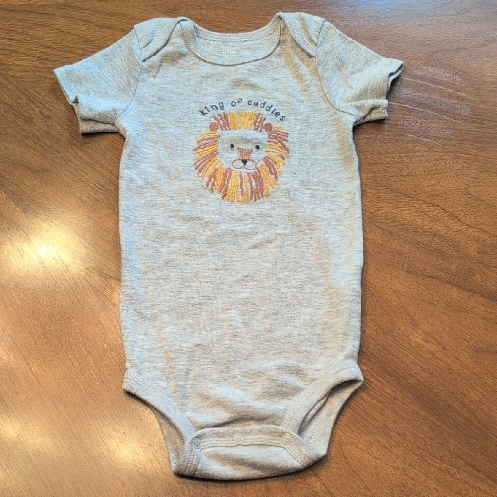 King of Cuddles Gray Lion Bodysuit